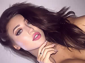 Horny Stefanie Knight teases with her breasts