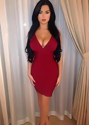 Demi Rose shows off boobs